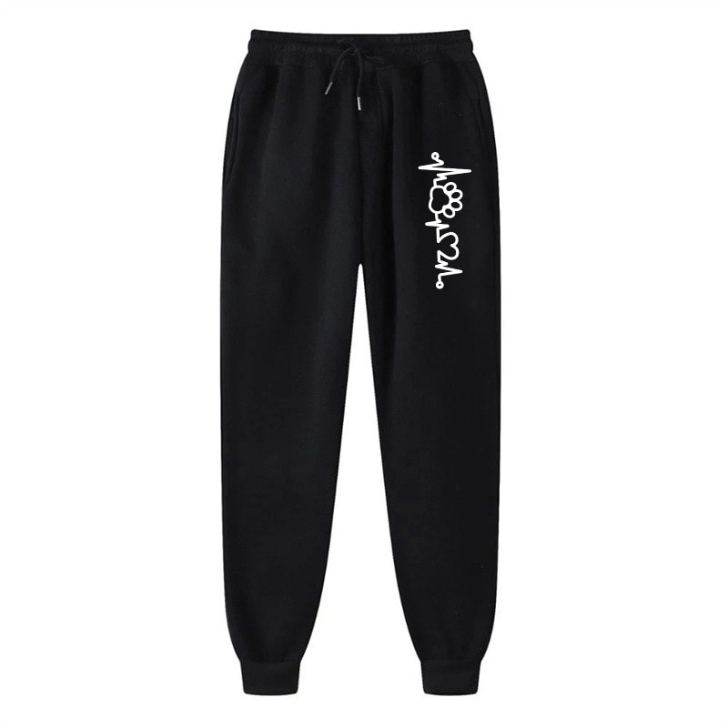 2024-Printing-Autumn-And-Winter-Fleece-Men-s-Clothing-Trousers-Fashion-Solid-Color-Casual-Pants-Sweatpants