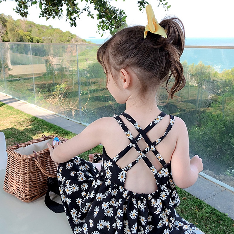 New-Children-Girls-Splicing-Daisy-Dress-Summer-Kids-Backless-Dresses-child-Costumes-Outfits-Beach-Clothes-Baby